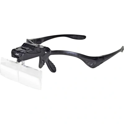 Immagine di RONA 450989 Lente dingrandimento da testa con illuminazione LED, clip, Ingrandimenti: 1 x, 1.5 2 2.5 3.5 x