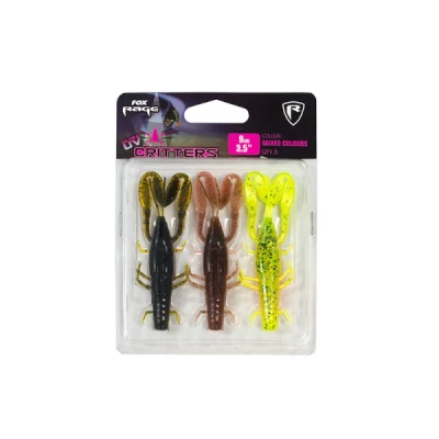 Immagine di Fox Rage Critters UV Mixed Colour Packs 3pcs Colours 7cm Softbaits