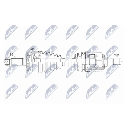 Immagine di NTY NPW KA 360 Albero motore / Semiasse Assale anteriore Sx 720 Trasmissione automatica
