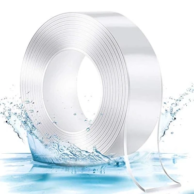 Immagine di Nano Nastro Biadesivo Extra Forte, Adesivo Double Sided Adhesive Tape, Riutilizzabile Nanozo Nanogel Trasparente Antiscivolo Resistente Mounting Gel Tape (50mm*3m)