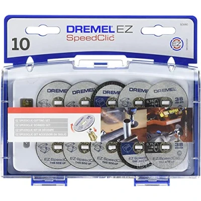 Immagine di Dremel 2615S690JA EZ SpeedClic Set di Accessori, 10 Dischi da Taglio e 1 Perno