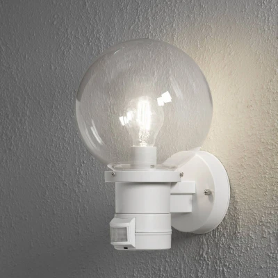 Immagine di Konstsmide Nemi Move 7321 250 Lampada da parete per esterni con rilevatore di movimento a risparmio energetico, LED (monocolore) E27 60 W Bianco