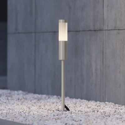 Immagine di Lampada da esterni &#039;Edinai&#039; (Moderno) colore Grigio, in Acciaio Inox (3 luci, lampadina inclusa) di PRIOS con picchetto