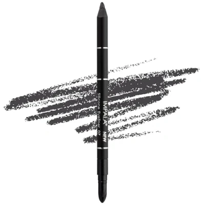 Immagine di Impala Matita Occhi Waterproof con Gomma in Silicone 07 Nero Glitter Texture Cremosa Facile da Applicare Colore Intenso, Durevole e Resistente all&#039;Acqua