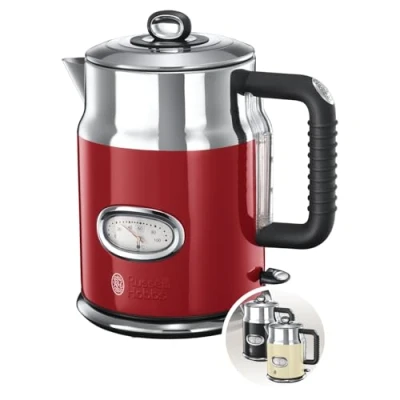 Immagine di Russell Hobbs Bollitore Elettrico 1,7 L, 2400 W Acciaio Inox Color Rosso Lucido; Ebollizione Rapida; Display Temperatura Dell&#039;Acqua, Indicatore Livello Retro 21670 70