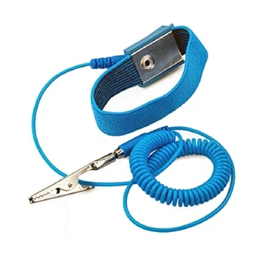 Immagine di Aituo Anti Static Cinghia da polso Messa a terra Banda di scarico ESD Previene Costruzione elettricità statica (Blu)