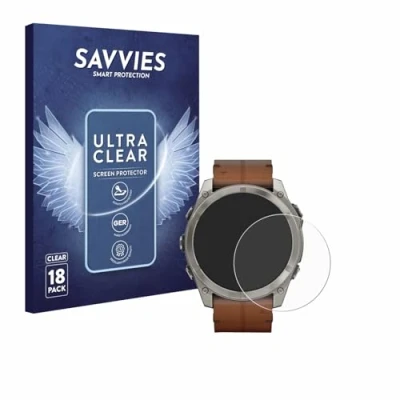 Immagine di savvies (18 Pezzi Pellicola Protettiva per Garmin Fenix 8 AMOLED (51 mm) Protezione Schermo Trasparente