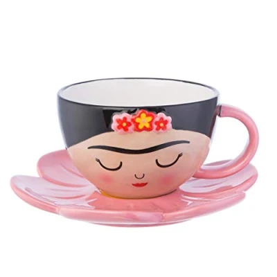 Immagine di Sass and Belle, set di tazza e piattino Frida con motivo floreale