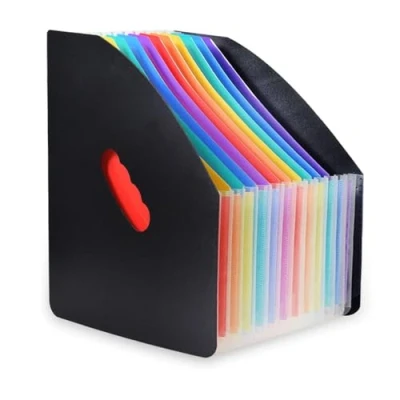 Immagine di Raccoglitore Documenti, Espandibile, Porta Documenti Fisarmonica Cartella Portadocumenti, per L&#039;archiviazione di Cartelle e File Archiviazione (Nero)