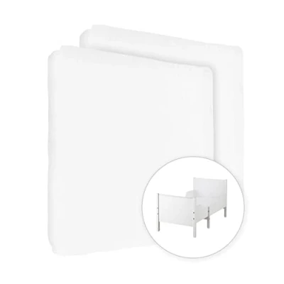 Immagine di 2x lenzuola in jersey 100% cotone con angoli elasticizzati per lettino da 160x80 cm (bianco)