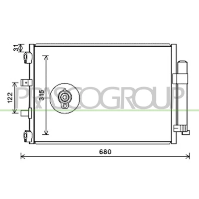 Immagine di PRASCO FD428C002 Condensatore con essiccatore 15 Alluminio 590 R 134a FORD: FOCUS 3 Turnier, C Max 2,