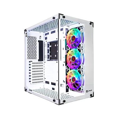 Immagine di TALIUS, TECH 4 U Cronos Frost Scatola Gaming ATX, Vetro Temprato, Ventole Iris RGB (Disponibile in due colori) (bianco)
