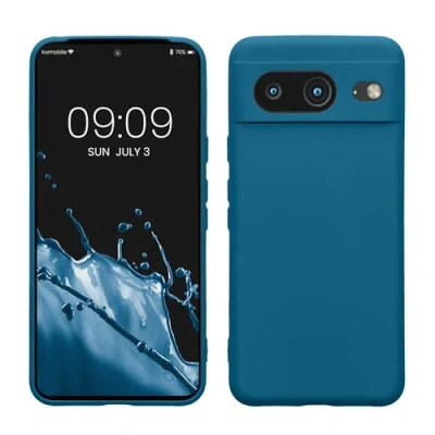 Immagine di kwmobile Custodia Compatibile con Google Pixel 8 Cover Back Case per Smartphone in Silicone TPU Protezione Gommata blu indaco