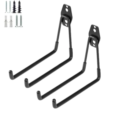 Immagine di PYBTOOL gancio per garage, robusto garage uso multiuso, montaggio a parete, organizer da giardino (Large U 2PC)