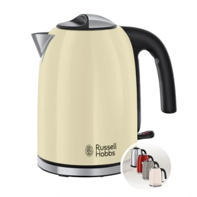 Immagine di Russell Hobbs Bollitore Elettrico 1,7 L, 2400 W Acciaio Inox Color Crema; Funzione di Ebollizione Rapida; Filtro Anticalcare Rimovibile, Beccuccio, Indicatore Livello Acqua, Colorplus 20415 70