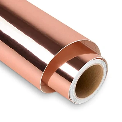 Immagine di rotolo di vinile permanente per Cricut in oro rosa da 30,5 cm x 12 m, autoadesivo esterni decorazione feste, decalcomania auto