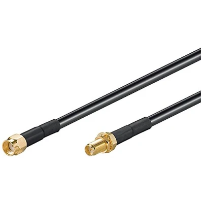 Immagine di Goobay 51675 Prolunga per Antenne WLAN Wi Fi, Nero, 1m Lunghezza del Cavo