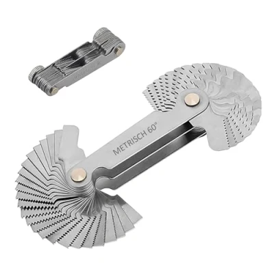 Immagine di 1 cavo filettato, misurazione dei documenti filettati, strumento di metrico, precisione, della filettatura in acciaio inox, metrica a 60 gradi,