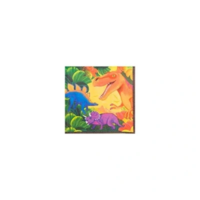 Immagine di Amscan Ply Luncheon Napkins 16 PCS Prehistoric Dinosaur Tovaglioli a 2 veli, Pezzi, Multicolore