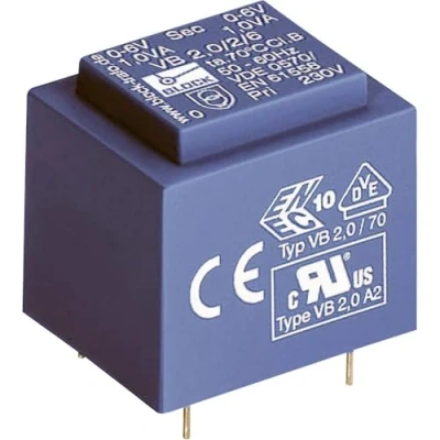 Immagine di Block VB 1,2/2/12 Trasformatore per PCB 1 x 230 V 2 12 V/AC 1.20 VA 100 mA