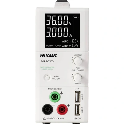 Immagine di VOLTCRAFT TOPS 3363 Alimentatore da laboratorio regolabile 1 36 V/DC 0.25 3 A 100 W Design sottile Num. uscite x