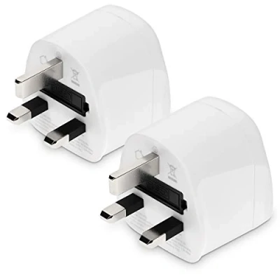 Immagine di kwmobile 2X Adattatore da Viaggio UK 250V Set Adapter Universale Presa Tipo G Adattatori per Inghilterra Irlanda Scozia Hong Kong Dubai Bianco