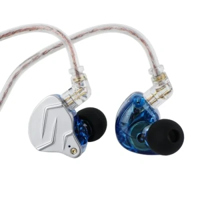 Immagine di Linsoul KZ ZSN Pro Dual Driver 1BA+1DD Auricolari ibridi in metallo HiFi Ear Monitor con cavo staccabile a 2 pin, pannello lega di zinco (con microfono, blu)