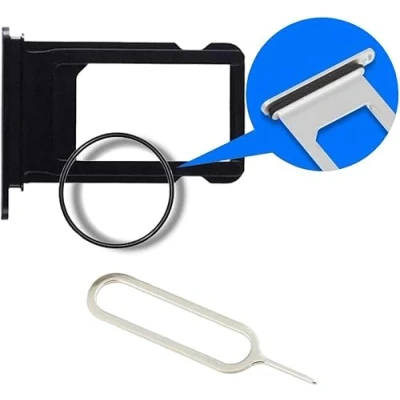 Immagine di MMOBIEL Vassoio Carta SIM compatibile con iPhone 11 2019 Porta Scheda Incl il pin della Nero