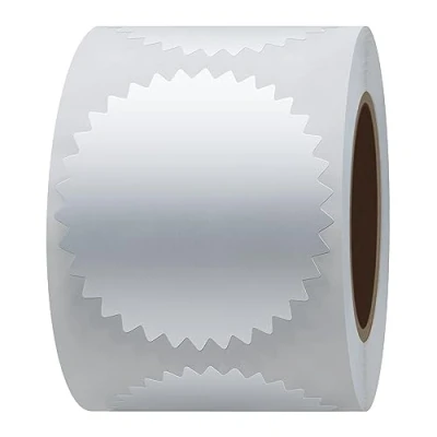 Immagine di Hylabelest Etichette rotonde per certificati, 5 cm, goffratura, un totale di 300 adesivi rotolo (argento)
