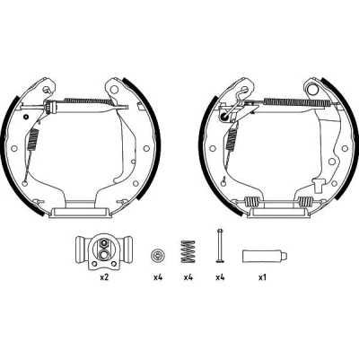 Immagine di TEXTAR 84062500 Ganasce freno 200 36 con leva a mano accessori, cilindretto freno, regolatore/attuatore regolazione automatica