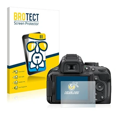 Immagine di brotect Pellicola Protettiva Vetro per Nikon D5200 Protezione Schermo [Durezza Estrema 9H, Chiaro]