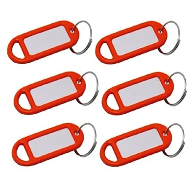 Immagine di Merriway BH02567 Portaetichette in Plastica con Anello Portachiavi, Arancione, Set di 20 Pezzi
