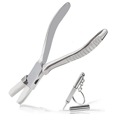 Immagine di LEONTOOL Pinze per occhiali a mascella in nylon naso piatto 6 pollici da vista riparazione Strumenti di assemblaggio e regolazione Ottico strumento con cacciavite