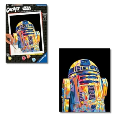 Immagine di Ravensburger CreArt Starwars R2 D2 stile Poligono, Kit per Dipi...