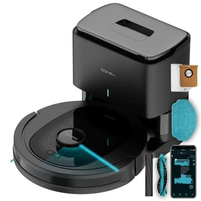 Immagine di Cecotec Robot Aspirapolvere Conga 8490 Ultimate Ultra Power Home. Navigazione Laser, Controllo APP, Base Autopulizia 2,5 L, 7000 Pa, Fino a 170 min Autonomia, Spazzola Centrale in Silicone per Animali