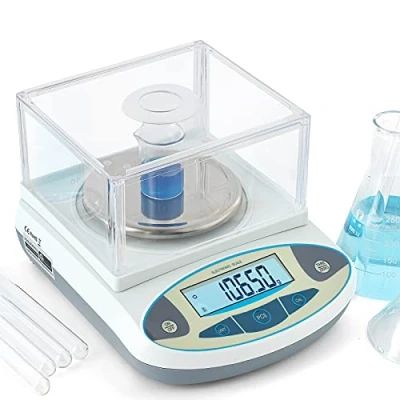 Immagine di CGOLDENWALL 2000g,0.01g Bilancia di Precisione Display LCD Analitica Elettronica Laboratorio Calibrato e Pronto per la lettura Alimentazione AC/DC