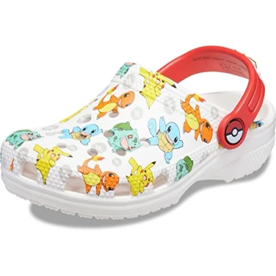 Immagine di Crocs Zoccolo Pokemon Classico Unisex per Bambini, Colore: Bianco e Multicolore., 5 UK Child