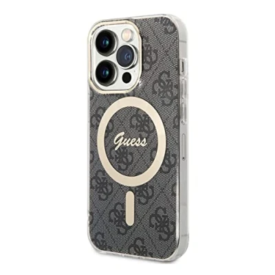 Immagine di Guess GUHMP14LH4STK Custodia MagSafe per iPhone 14 Pro (6,1), colore: Nero