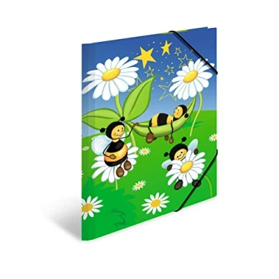 Immagine di HERMA 19635 Cartellina A3 per bambini, con stampa interna ed elastico, in cartone robusto, bambini e bambine, motivo: animali delle api