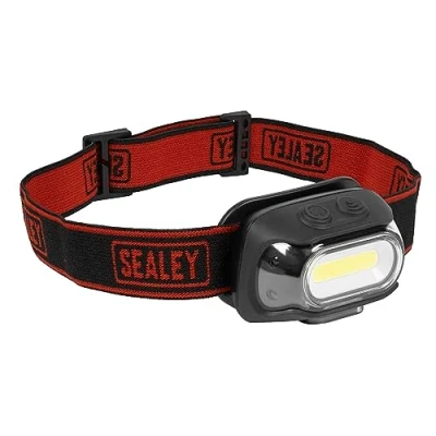 Immagine di Sealey Torcia frontale ricaricabile con sensore automatico, 8 W COB LED, 500 lm, HT08R
