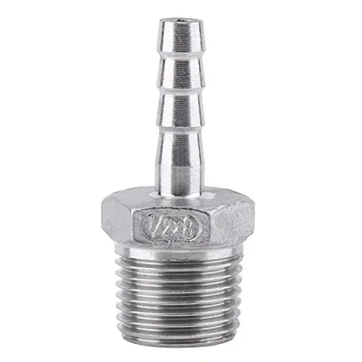 Immagine di SS304 Raccordo Tubo Filettato Maschio Connettore Bobina Flessibile in Acciaio Inossidabile BSP(1/2 * 8mm)