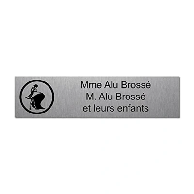 Immagine di Mygoodprice Targhetta incisa per nome e numero casella delle lettere Torero autoadesiva, 10 x 2,5 cm, personalizzata da 1 a 3 righe in alluminio spazzolato