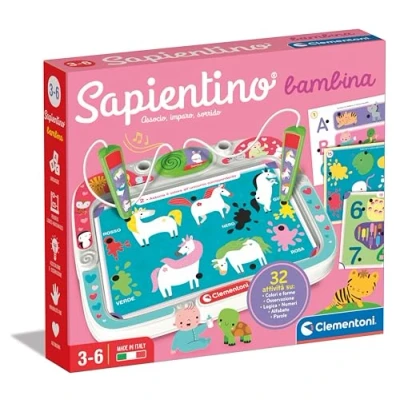 Immagine di Clementoni Sapientino Gioco Elettronico Parlante Bambini 3 Anni, Banchetto con Schede Educative e Penna Interattiva, Imparare Nuove Parole, Batterie Incluse, Made in Italy, 16473, Multicolore