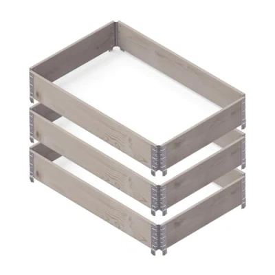Immagine di Upyard GardenBox Set di 3 aiuole rialzate moderne, in legno naturale, per giardino e terrazza, certificate PEFC, 120 x 80 58,5, colore: Grigio