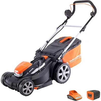 Immagine di Yard Force Tosaerba rotante, senza fili, 37 cm, con batteria agli ioni di litio 40 V e caricatore rapido, colore: Arancione, LM G37A