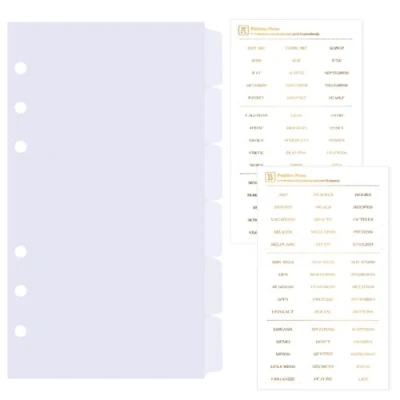 Immagine di DY.2ten 6 Fogli Trasparente Bianco Divisori Raccoglitori ad Anelli A6,6 Fori Plastica Divisorio Pagina Indice Tab,per A6 Quaderni Anelli, per Scuola o Ufficio(17cm x 9.4cm)