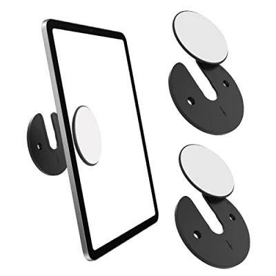 Immagine di MoKo 2 Pezzi Universale Supporto da Parete per Tablet, Cellulare, Regolabile a 90 Gradi Facile Installazione Compatibile con iPad Kindle E Reader Smartphone Router WiFi TV Box, Nero
