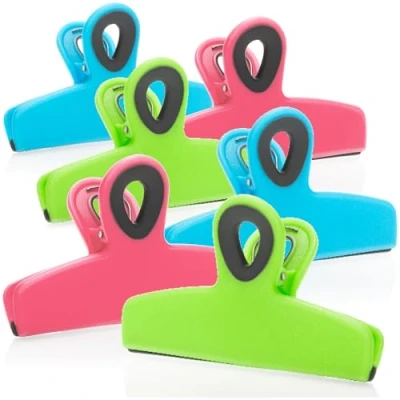 Immagine di COM FOUR® 6x clip di chiusura per sacchetti larghe cibo in plastica chiudere e mantenere freschi