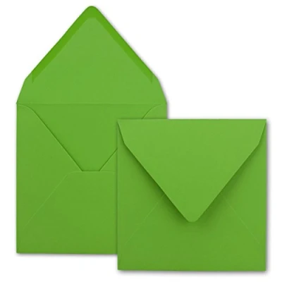 Immagine di Buste quadrate,/Verde chiaro, pesante qualità molto resistente 110 G/M², 158 X mm, nassklebung, pizzo Patta//AUS der Serie colore froh von neuser. 50 Umschläge verde chiaro