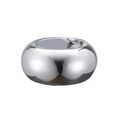 Immagine di 1 posacenere in acciaio inox, con coperchio, per sigarette, sigari, di grande capacità, riutilizzabile, antivento, ignifugo e inodore